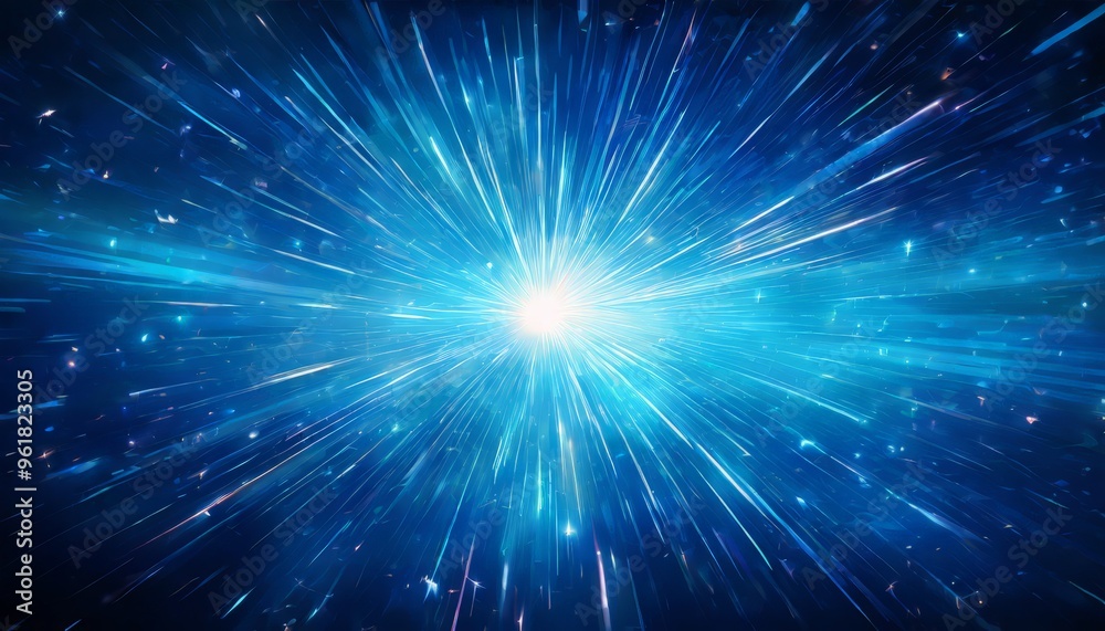 blue explosion light and stars blue explosion light and stars