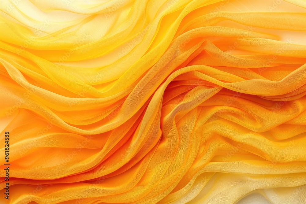 Obraz premium A yellow and orange fabric with a wave pattern