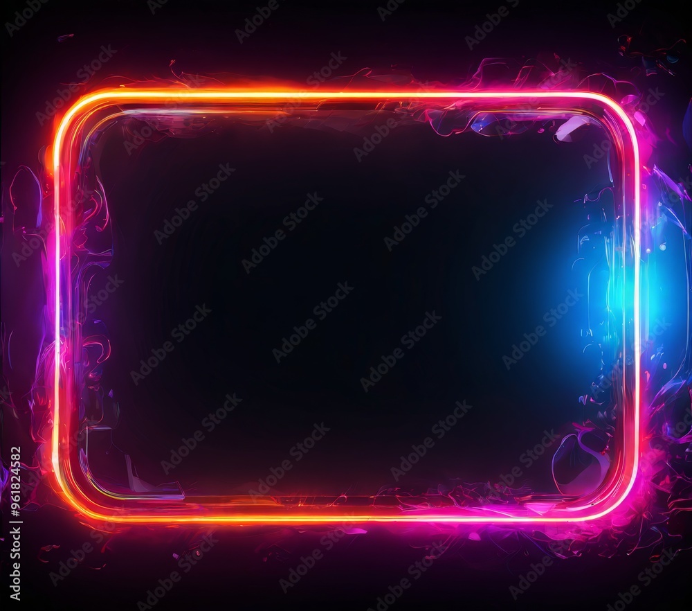 Obraz premium neon frame on black background