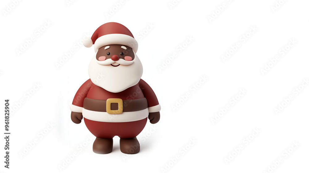Witziger Schoko 3D-Weihnachtsmann im Comic-Stil. Weißer Hintergrund. Fröhliche Festtagsfigur, niedliches Design. Weihnachtskarten, Kindermedien. Animation, Charakterdesign. Kopierraum Witziger Schoko 3D-Weihnachtsmann im Comic-Stil. Weißer Hintergrund. Fröhliche Festtagsfigur, niedliches Design. Weihnachtskarten, Kindermedien. Animation, Charakterdesign. Kopierraum