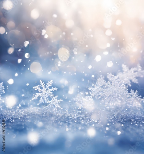 snow flakes on blue background