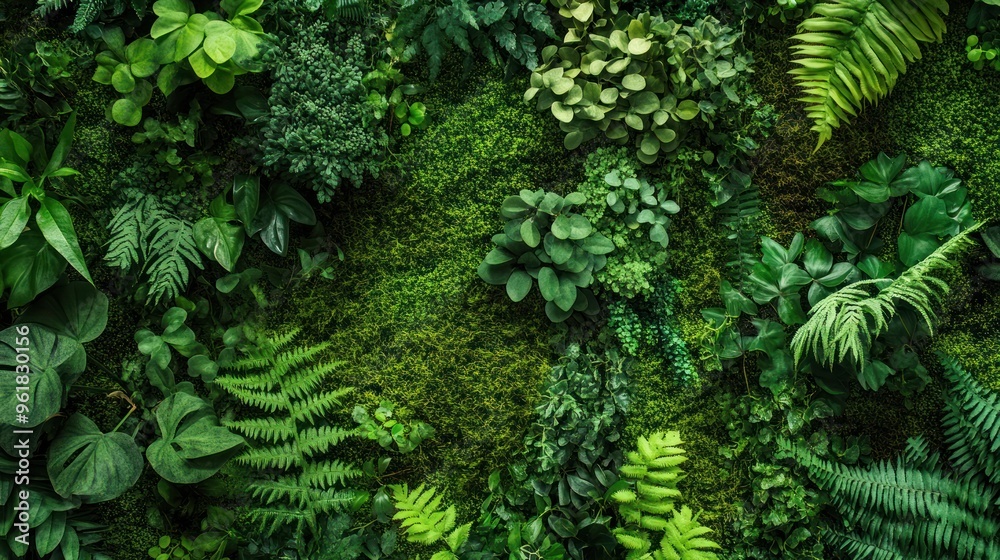 Top view green moss forest nature texture background. AI generated Top view green moss forest nature texture background. AI generated