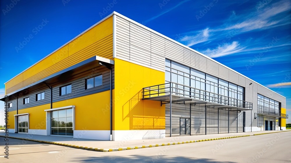 Obraz premium Architectural Sketch to 3D Warehouse Complex Design. Perfect for: Architecture Exhibitions, Construction Projects