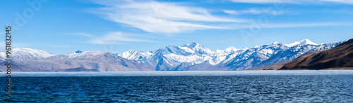 Himalayan lake Tso Moriri, Panorama Tso Moriri, Tsomoriri Wetland Conservation Reserve, Korzok, Changthang area, Ladakh, Jammu and Kashmir, India. photo