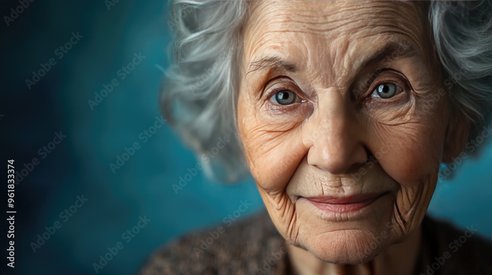 Portrait of an elderly woman with well-defined wrinkles and a wise gaze, set against a simple background. Emphasizes the beauty of aging gracefully. Portrait of an elderly woman with well-defined wrinkles and a wise gaze, set against a simple background. Emphasizes the beauty of aging gracefully.