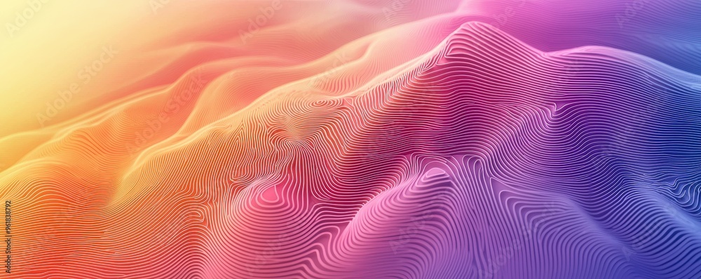 Fototapeta premium Light topographic contour lines on a subtle gradient background, creating a serene visual effect. Abstract and Minimalistic Design Backgrounds