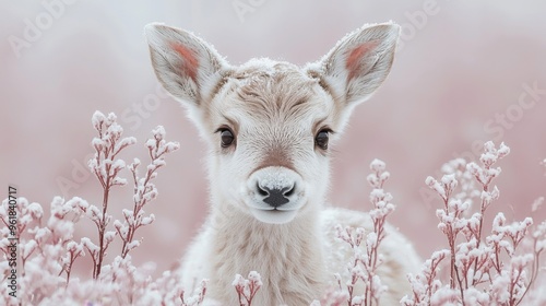 white deer deer in the woods photo