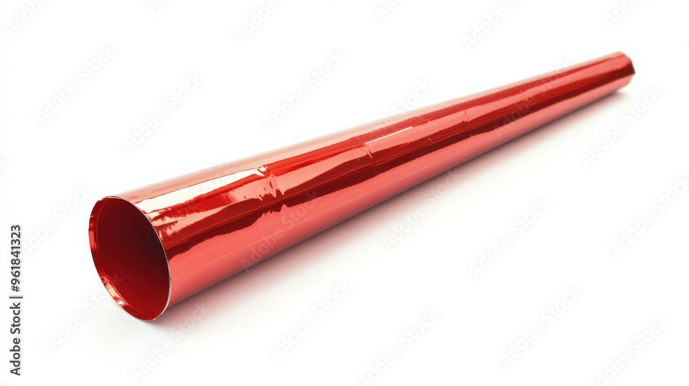 Noise Maker. Exploding Red Foil Whistle Horn for Festive Birthday Celebration Noise Maker. Exploding Red Foil Whistle Horn for Festive Birthday Celebration