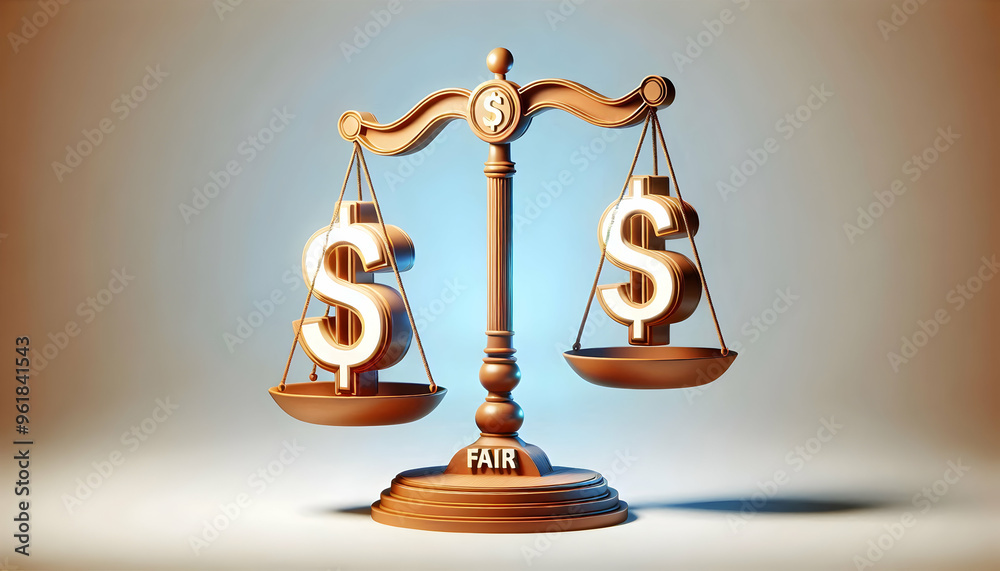 3D Floating Balance Scale and Dollar Sign Icon with Fair Value Concept - Dynamic Vector Design Isolated on White Background for Financial Equity and Balance 3D Floating Balance Scale and Dollar Sign Icon with Fair Value Concept - Dynamic Vector Design Isolated on White Background for Financial Equity and Balance