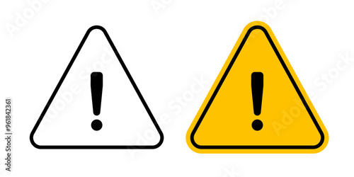 Warning sign symbol on white background. Vector illustration