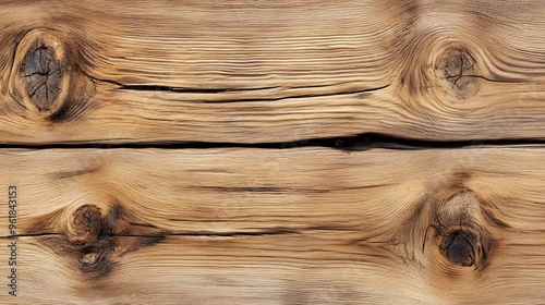 46. Rough, hand-hewn wooden planks with natural knots photo