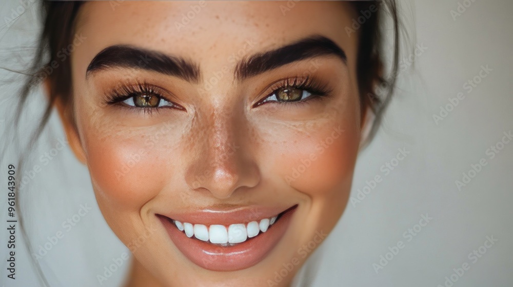 Woman with natural, full eyebrows smiling at the camera, emphasizing the healthy and well-maintained appearance of her brows. Woman with natural, full eyebrows smiling at the camera, emphasizing the healthy and well-maintained appearance of her brows.