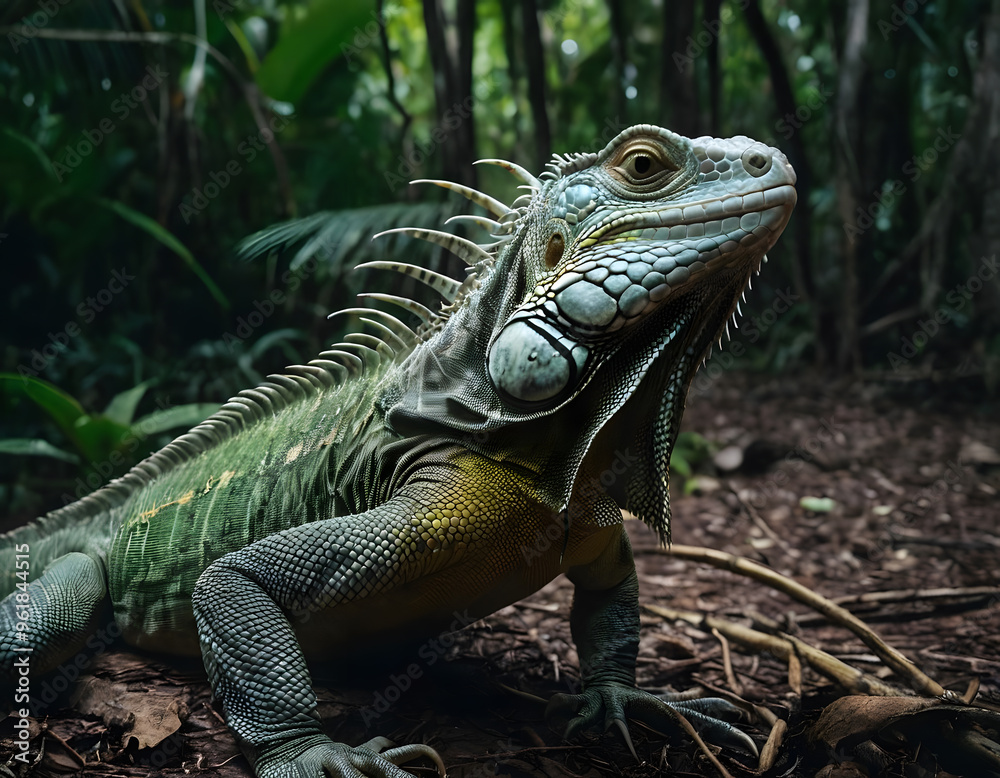 an iguana in the forest an iguana in the forest
