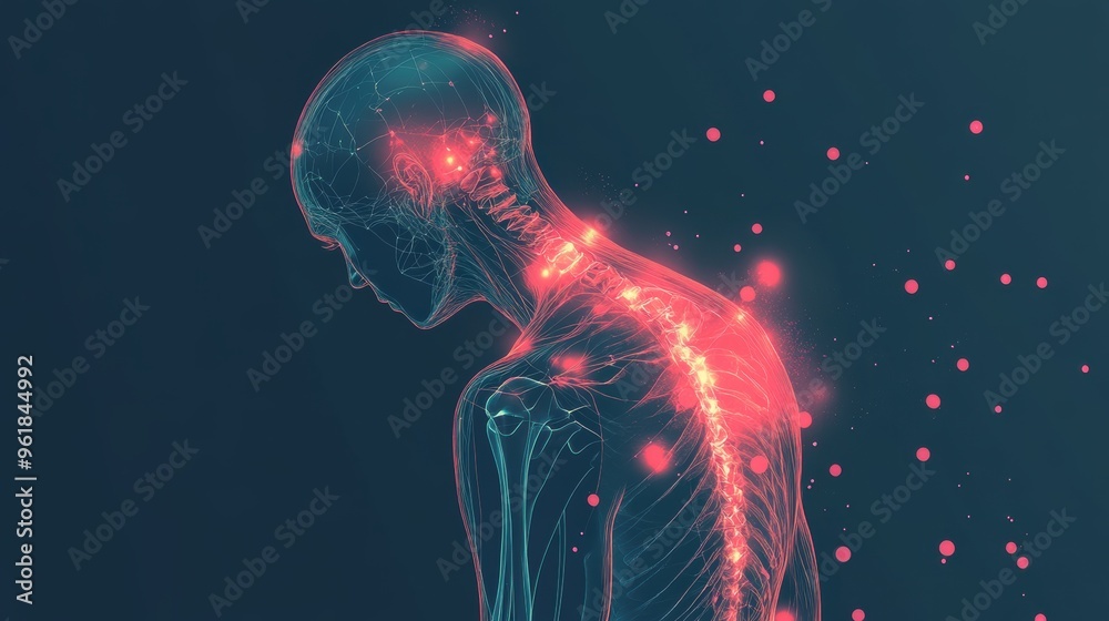 Simple Sketch of Person with Diagram of Pain Points Along the Back Simple Sketch of Person with Diagram of Pain Points Along the Back