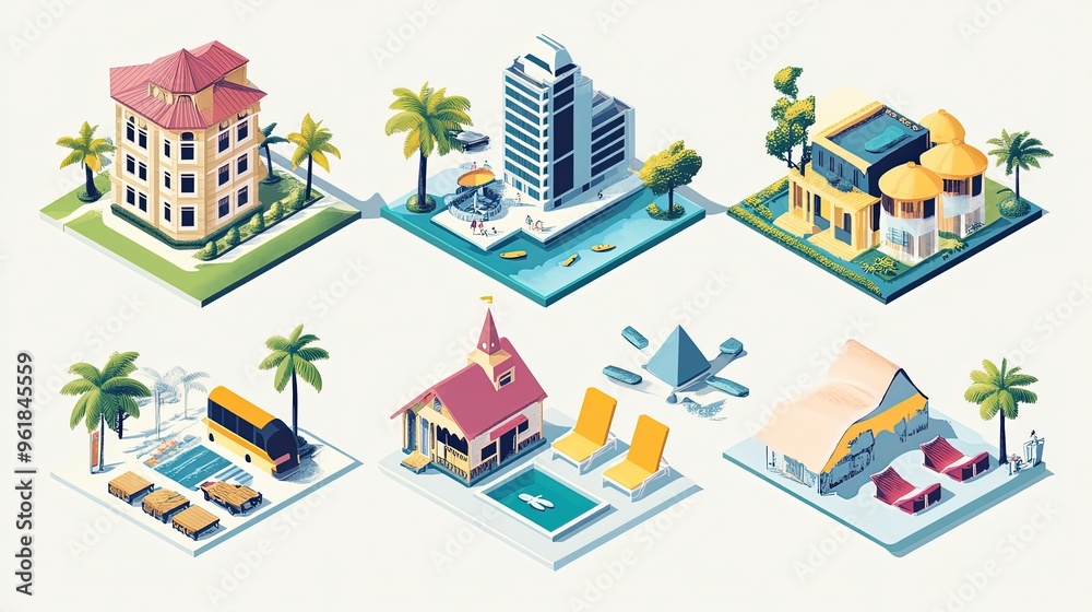 Fototapeta premium graphic resource for travel and vacation 