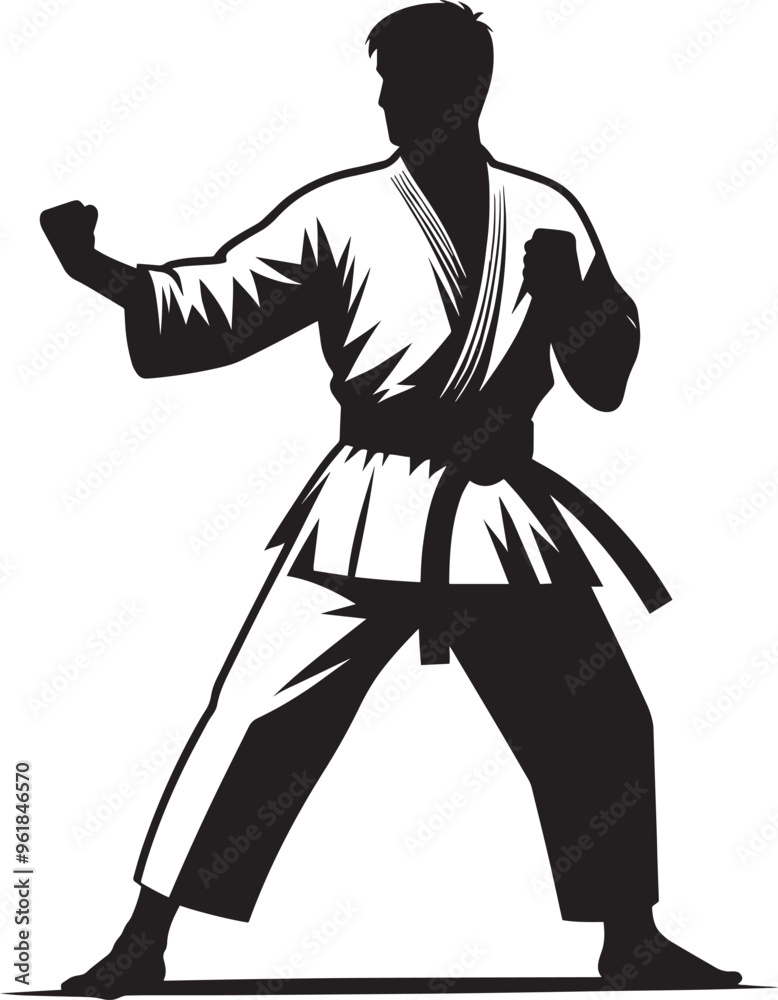 Karate silhouette vector illustration isolated on a white background