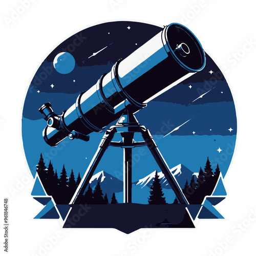 Binocular logo emblem astronomical