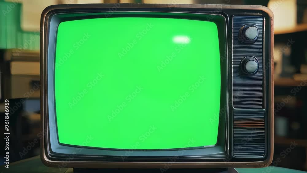 Retro TV with Green Screne Retro TV with Green Screne