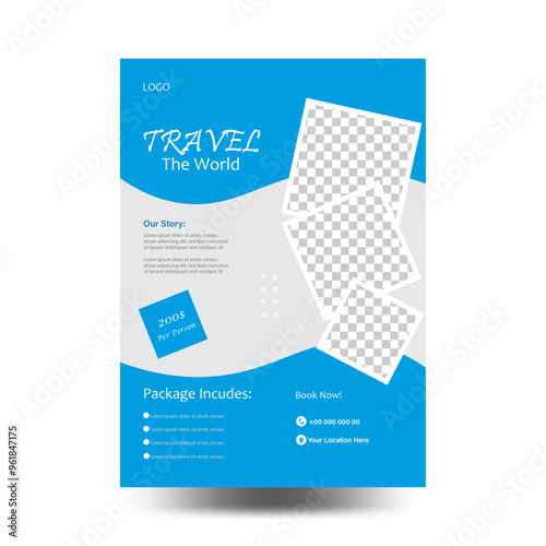 Modern corporate travel flyer design template