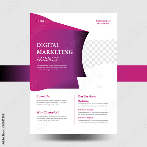 Modern abstract corporate business flyer design template