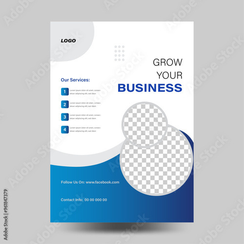 Modern abstract corporate business flyer design template