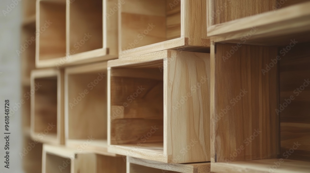 Modern flat-style shelf made from wooden crate Modern flat-style shelf made from wooden crate
