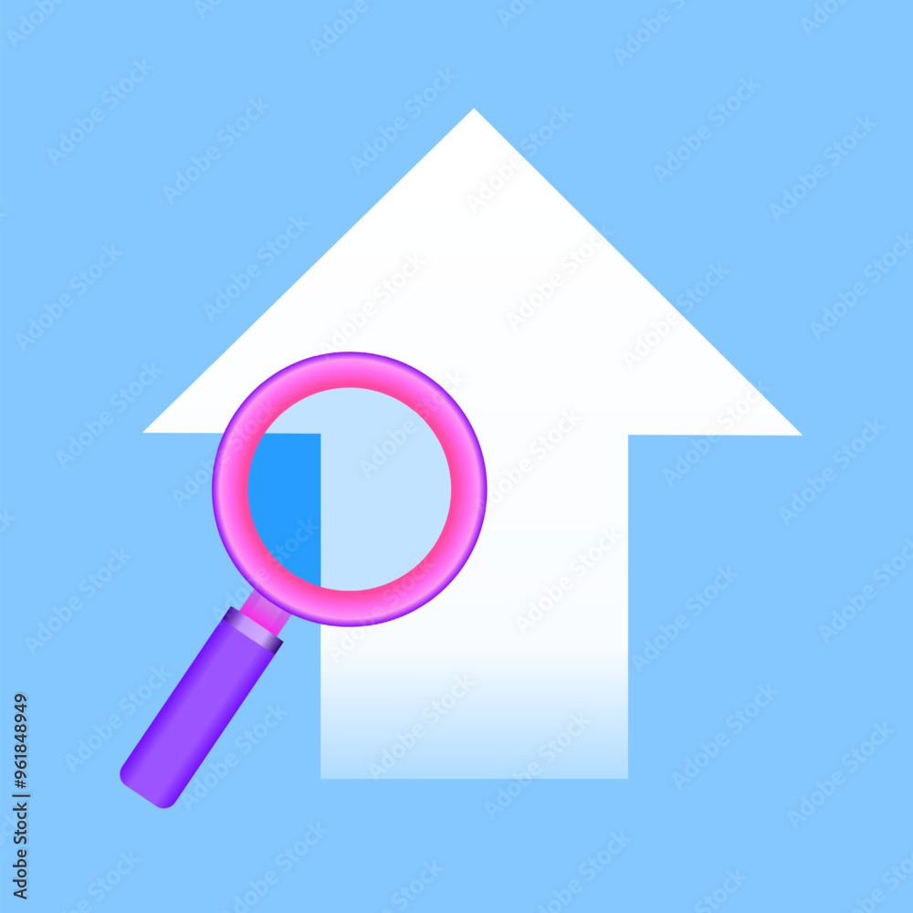 Searching for upward growth vector illustration. Suitable for business research content Searching for upward growth vector illustration. Suitable for business research content