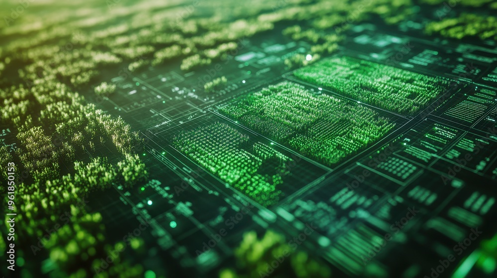 Close-up of a glowing green circuit board with intricate patterns representing technology, innovation, and the future of computing. Close-up of a glowing green circuit board with intricate patterns representing technology, innovation, and the future of computing.