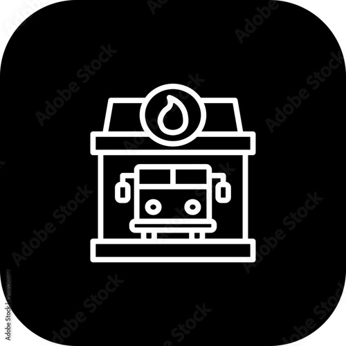 Fire Station Vector Icon Design