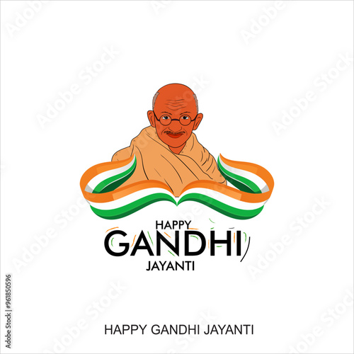 Gandhi Jayanti is an event celebrated in India to mark the birth anniversary of Mahatma Gandhi, vector design 