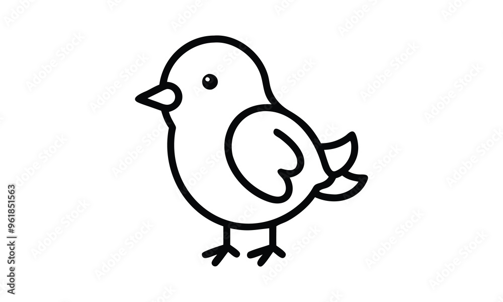 Bird line art white background coloring book. Bird line art white background coloring book.
