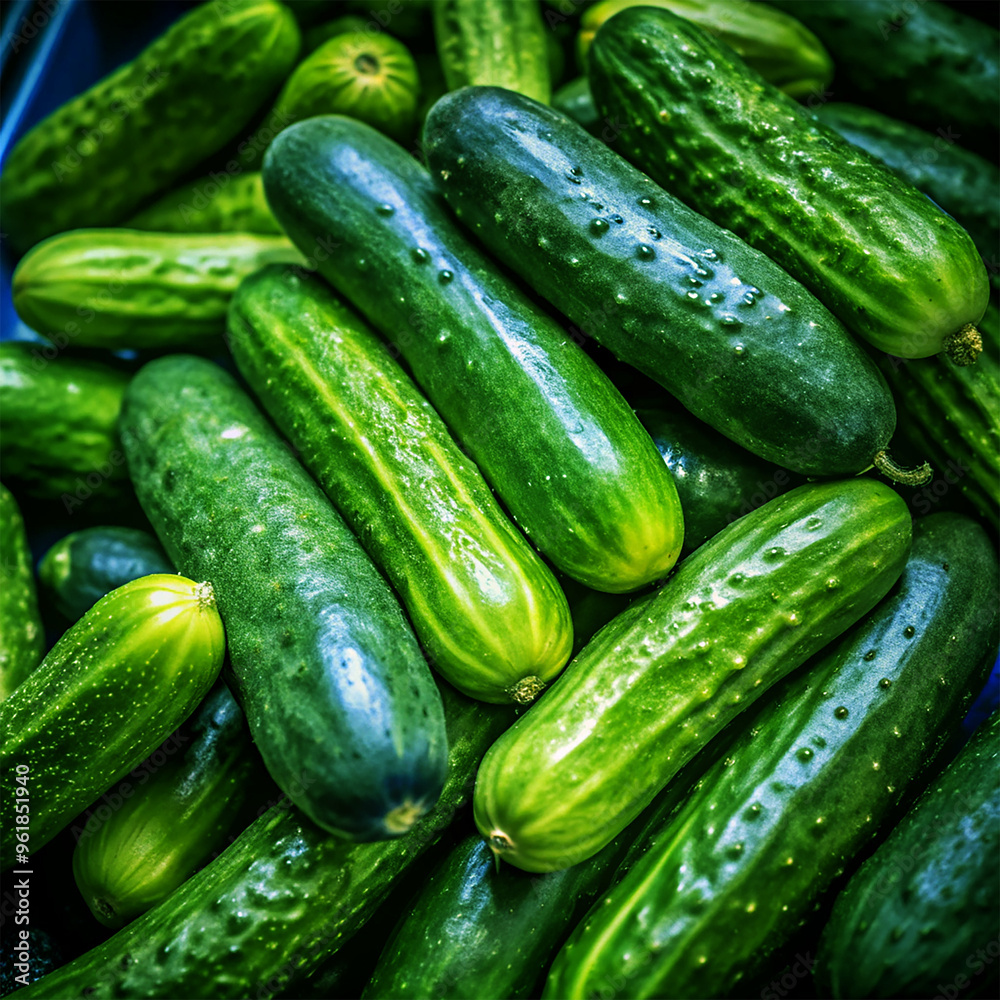 Fresh green cucumbers on white background Fresh green cucumbers on white background