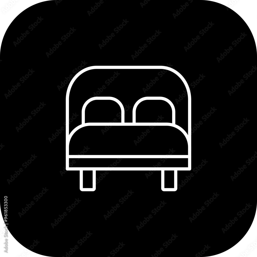 Double Bed Vector Icon Design Double Bed Vector Icon Design