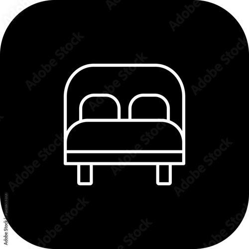 Double Bed Vector Icon Design