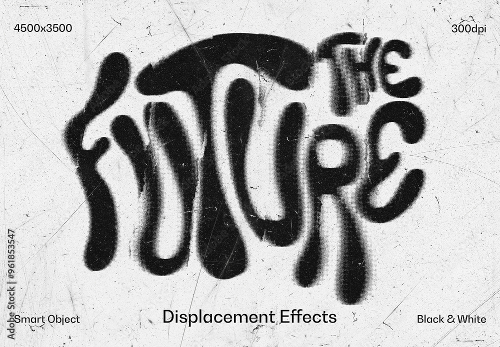 Grunge Distorted Text And Logo Effect Mockup Stock Template | Adobe Stock