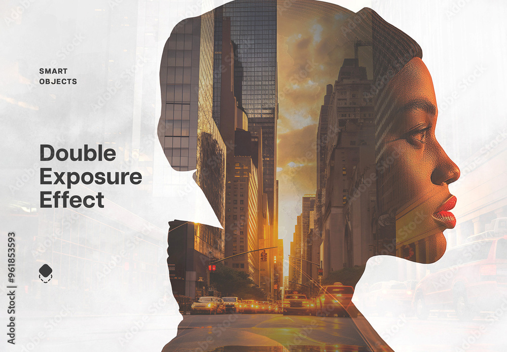 Double Exposure Photo Effect Mockup Stock Template | Adobe Stock
