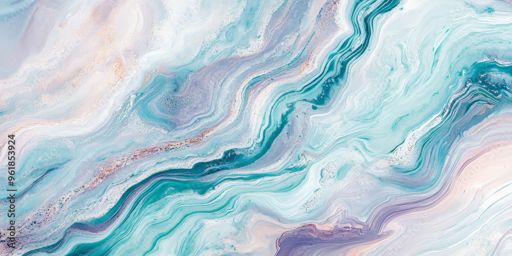 A light marble pattern with pastel blues, greens, and purples swirling together, accented by fine white veins. A light marble pattern with pastel blues, greens, and purples swirling together, accented by fine white veins.