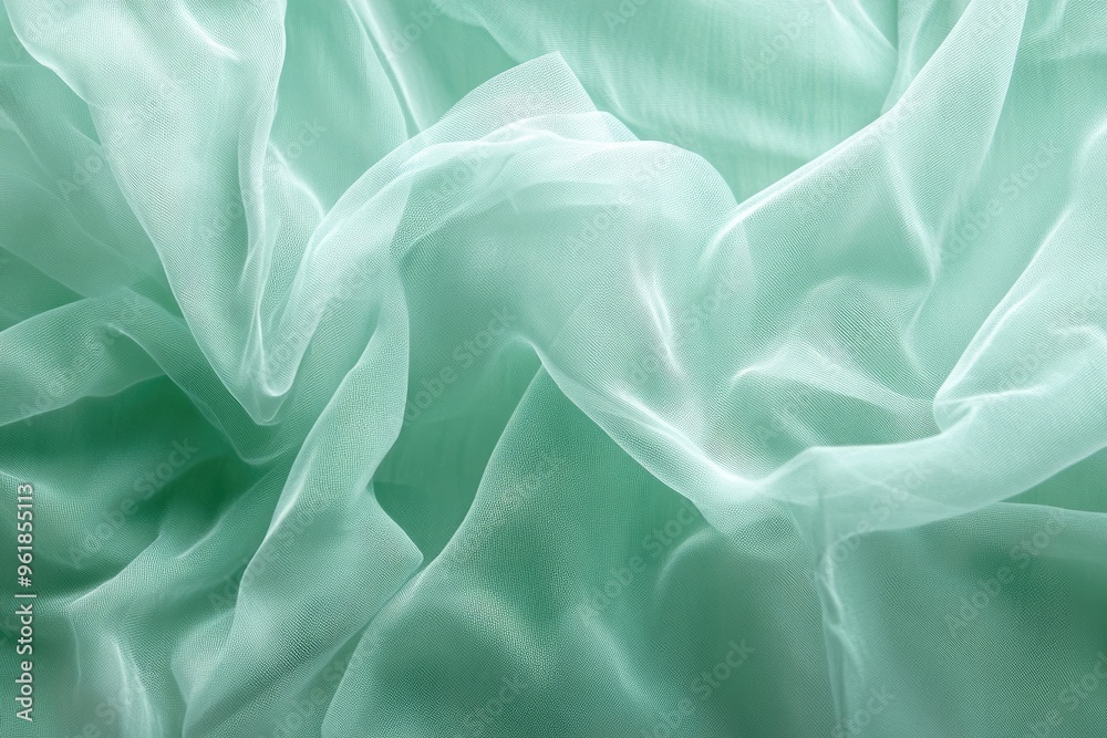 Artistic Mint Green Tulle Fabric Wallpaper Background with Pastel Colors Artistic Mint Green Tulle Fabric Wallpaper Background with Pastel Colors