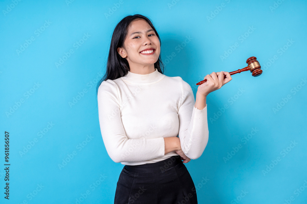 Women are doing various poses on a blue background. Women are doing various poses on a blue background.