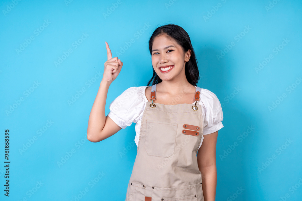 Women are doing various poses on a blue background. Women are doing various poses on a blue background.
