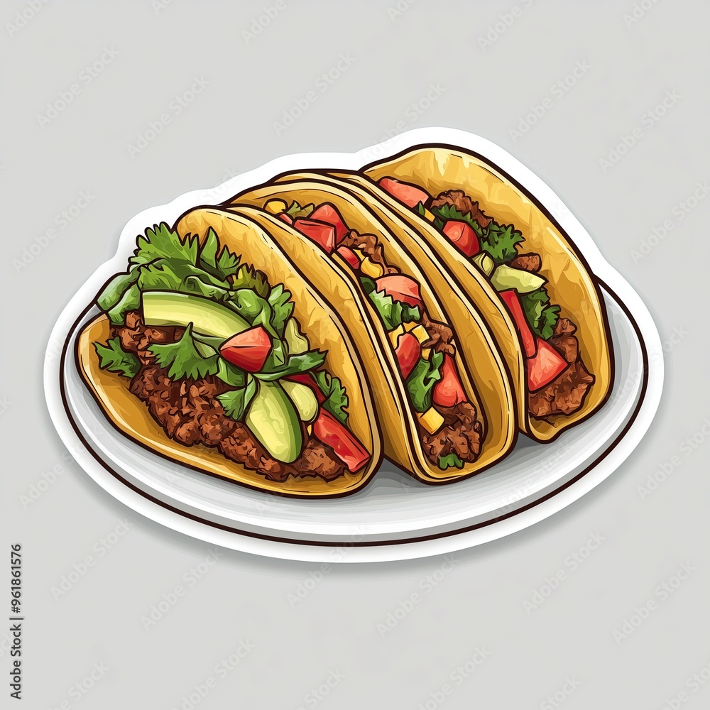 Die-cut sticker A plate with several generated AI