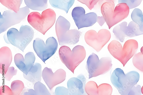 A pastel watercolor heart design with soft flowing brushstrokes in shades of pink lavender, AI Generated photo