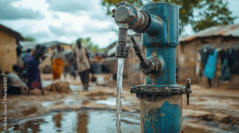 Dilapidated Village Faucet Highlighting Infrastructure Challenges