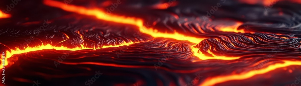 Lava ripples over a glowing magma surface, deep red tones, dynamic abstract background Lava ripples over a glowing magma surface, deep red tones, dynamic abstract background