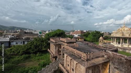 Maharaniyon Ki Chhatriyan, the archaeological site features traditional funeral monuments honoring royal women of the past. photo