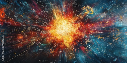 Abstract explosion of color and scribbles.