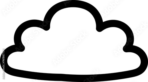 Simple black cloud outline, minimalist design 