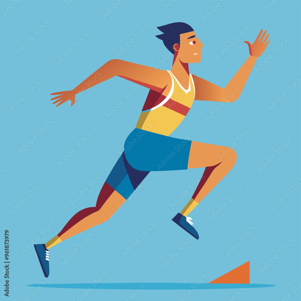 long jumping sports athletics player vector illustration long jumping sports athletics player vector illustration