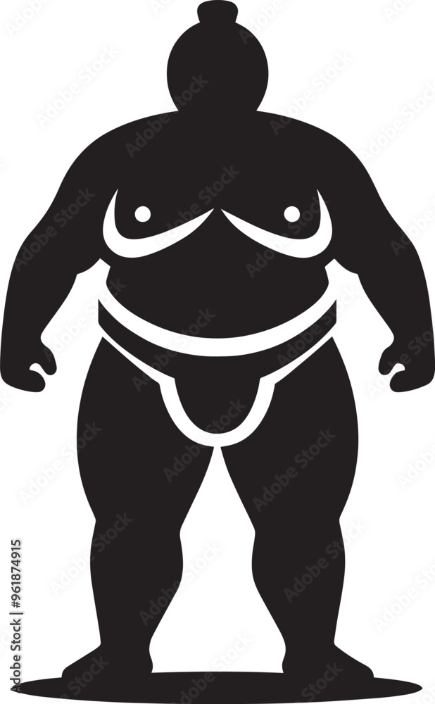 Fototapeta premium Sumo fight silhouette vector illustration isolated on a white background