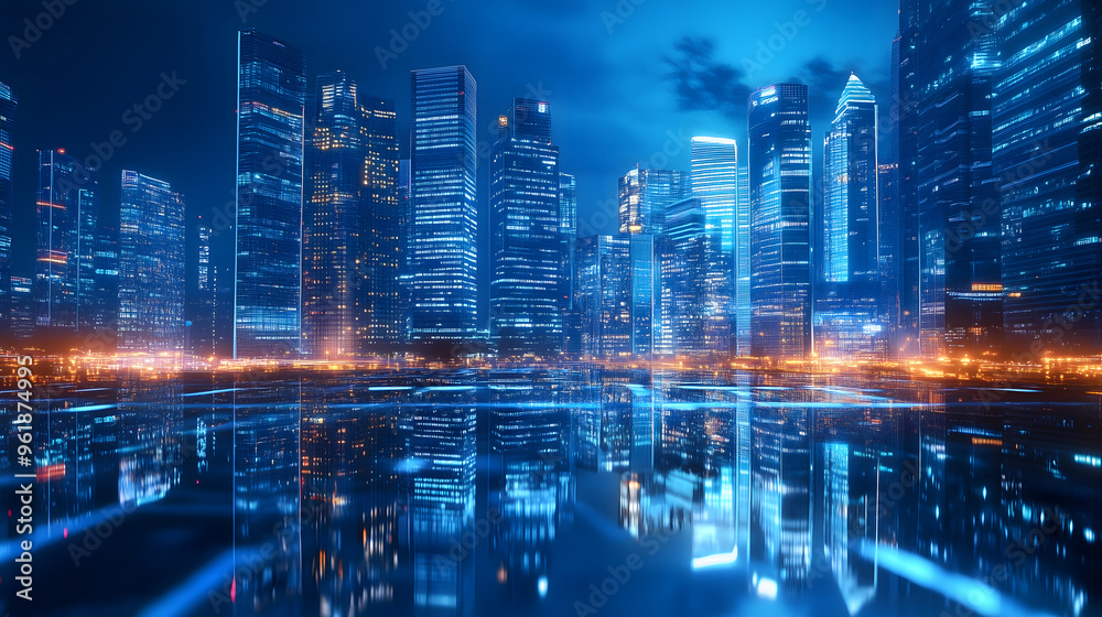 Obraz premium A City of Light: A Neon Metropolis